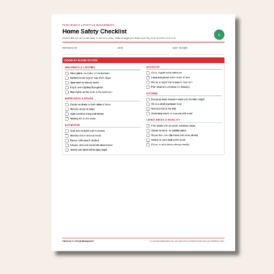 Parkinson's Home Safety Checklist