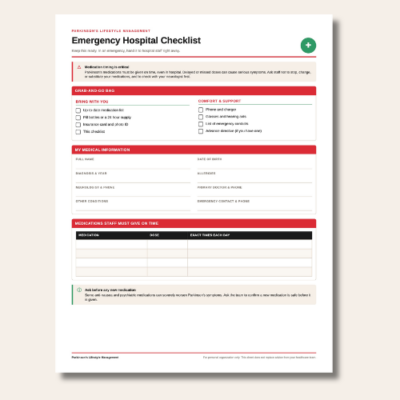 Parkinson’s Emergency Hospital Checklist